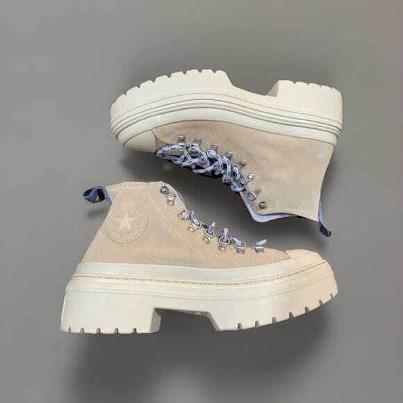 Converse Women’s CTAS Lugged Heel Waterproof Platform Suede Shoe - Size 8 - Picture 1 of 5